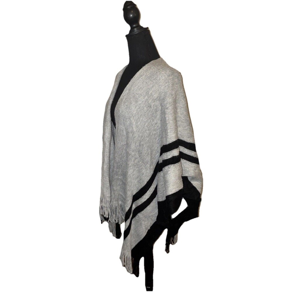 Jack & Missy Addison Wrap Black & Gray Open Shawl